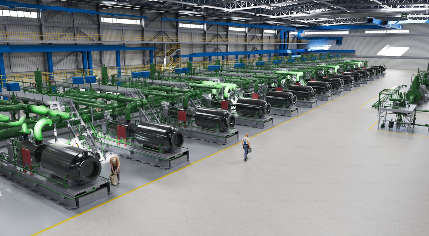 Modern industrial facility with production machinery